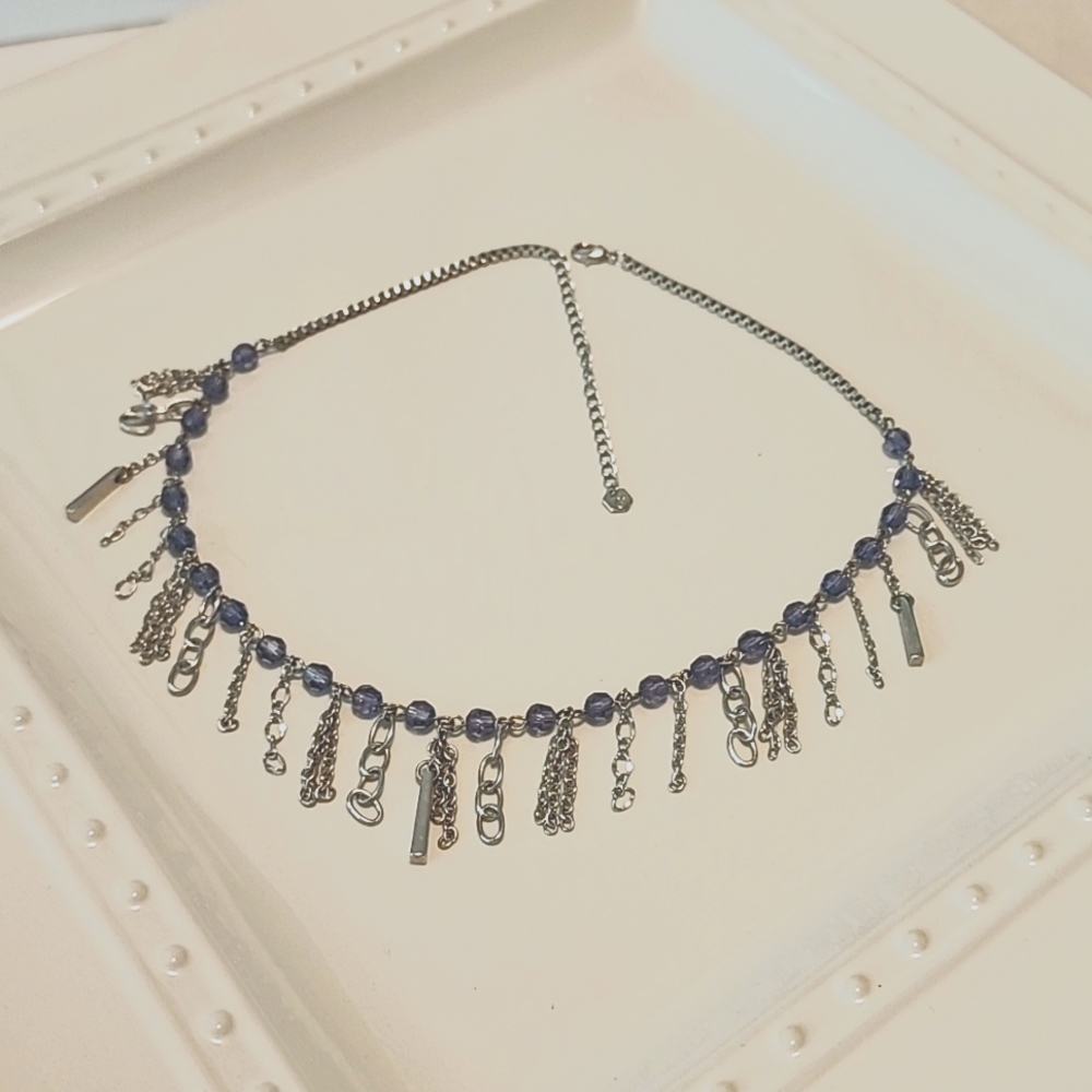 Touchstone Crystal Purple Fringe Collar